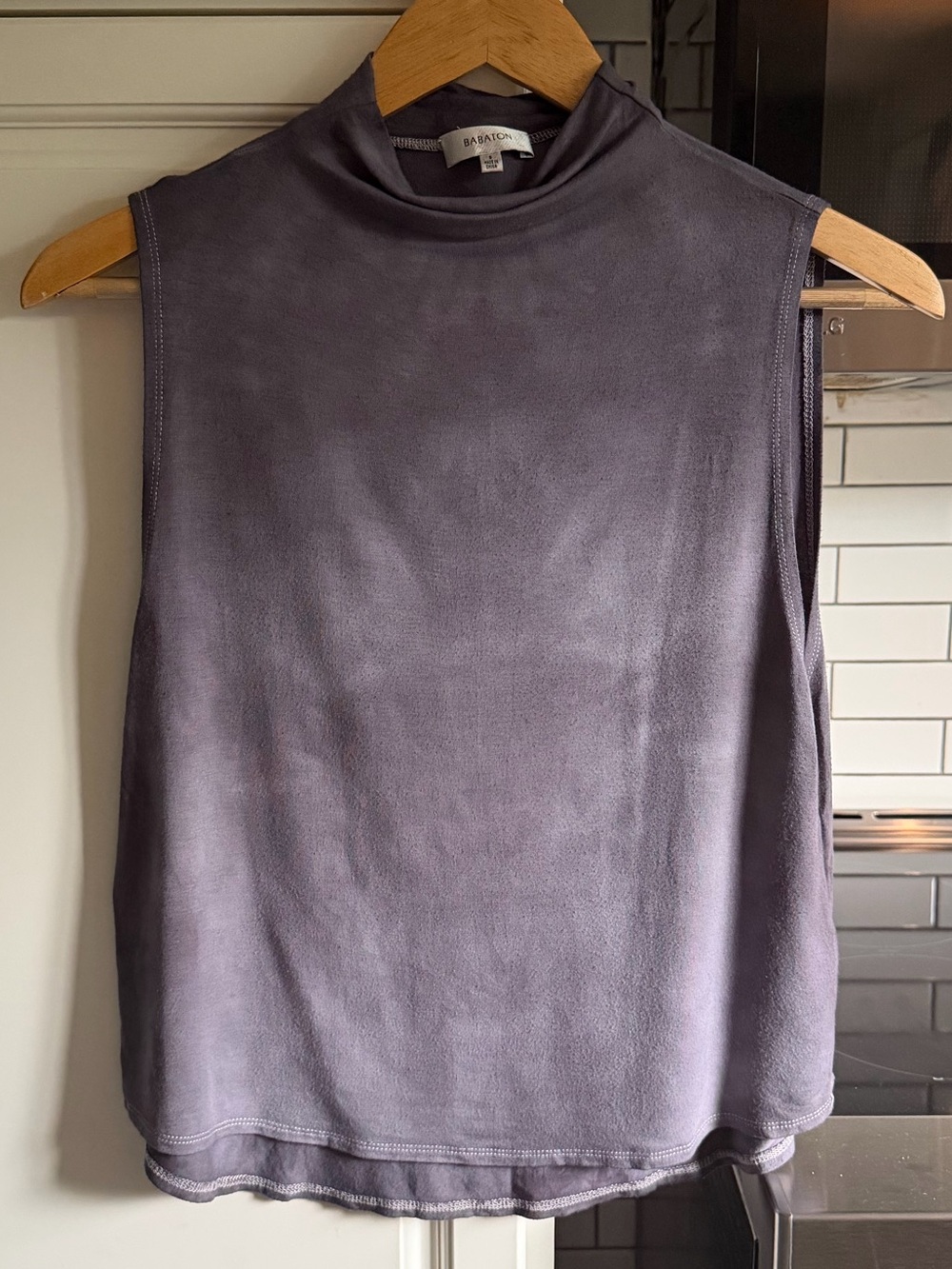 Babaton Aritzia Mock Neck Sleeveless Top Purple Grey Size Small